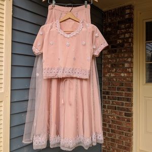 Lehenga Choli (Indian outfit; Peach Pink)
